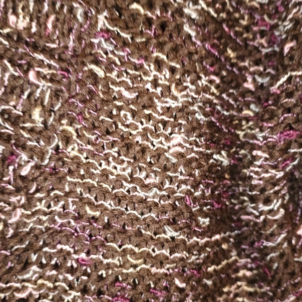 BCBGMAXAZRIA Women's XL Cardigan Sweater Brown Multi Button‎ Ruffle Hem - Picture 9 of 10